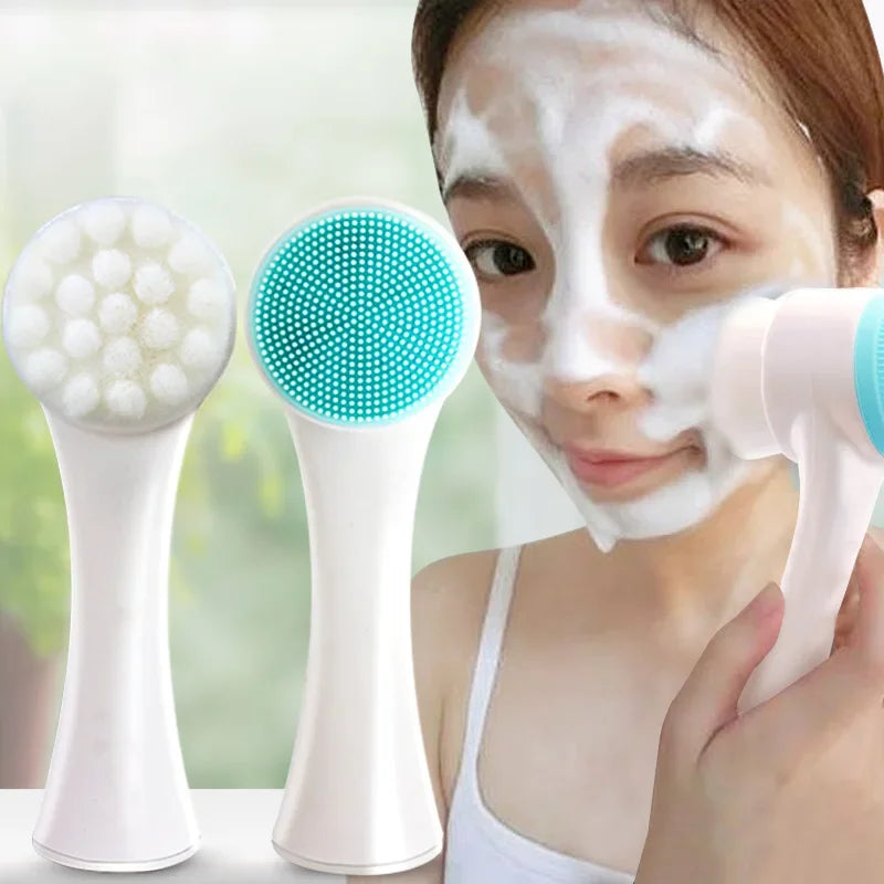 3D Silicone Double-Sided Facial Cleansing Brush