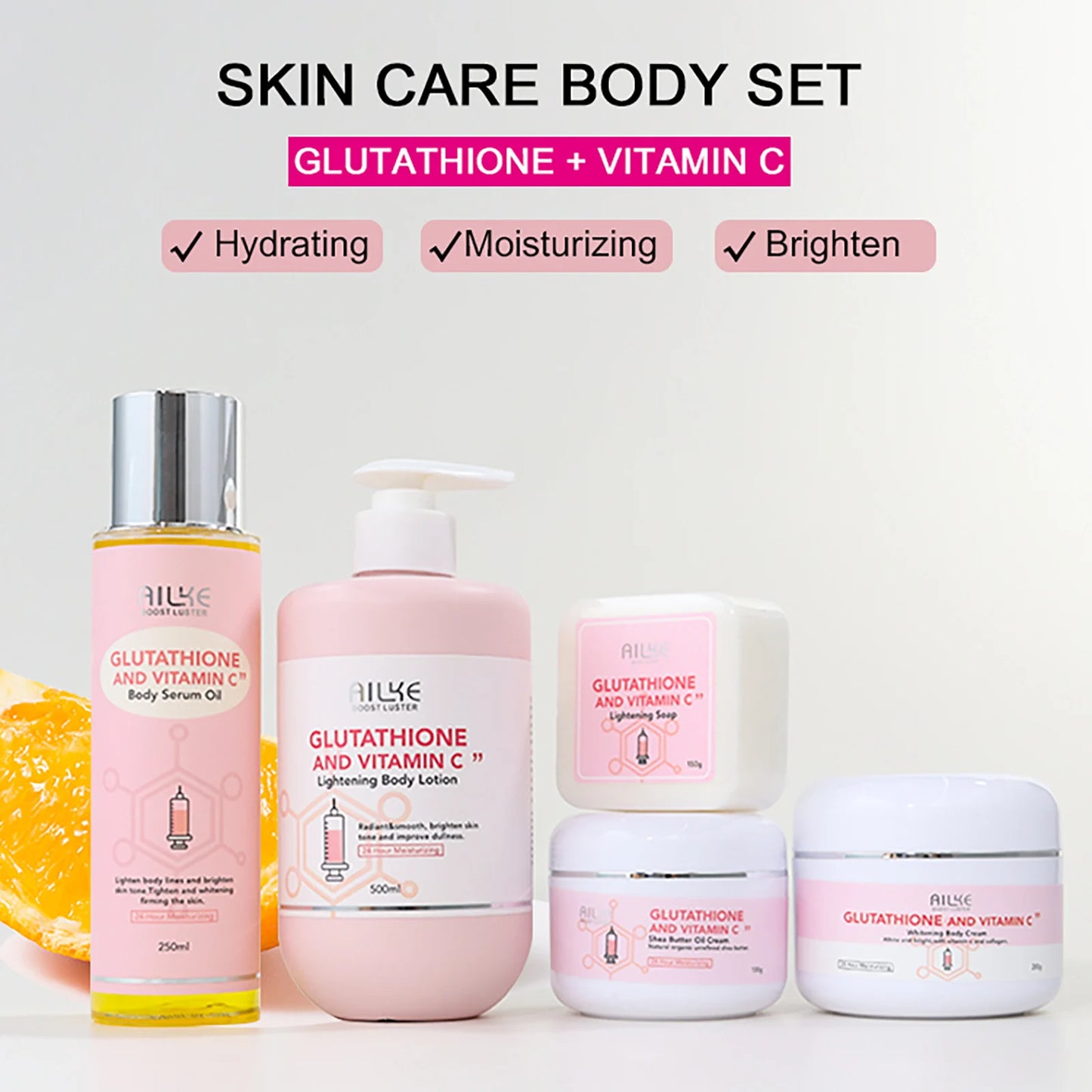 AILKE Brightening Skin Care Set – Vitamin C + Glutathione